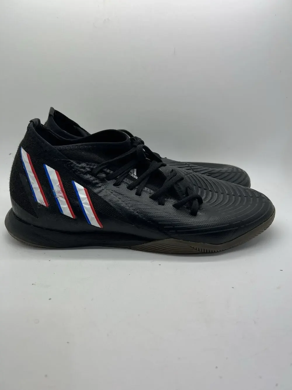 Adidas Predator Edge.3 Indoor Soccer Black Leather Shoes Sneakers Men’s 9.5